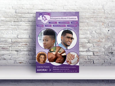 Flyer Design advertisment brochure design creative design flyer flyer design hair salon haircut hairdresser print purple typography violet