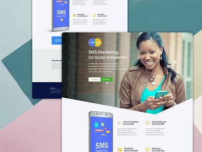 Product Landing Page french landing landing page single page website sms marketing web design