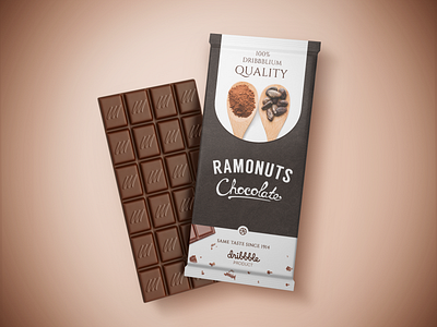 Ramonuts Chocolate - Dribbblium Quality branding branding caramel candy candy bar chocolate chocolate bar chocolate packaging design dribbble dribbbleweeklywarmup nuts packaging packaging design print design ramonuts sweet