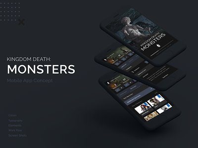 Kingdom Death Monsters App Concept board game app board games design kingdom death: monsters mobile app mobile design ui design