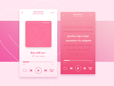 Daily Ui - Music Player boy with luv bts daily ui design fan chant app halsey mobile app music player music player ui ui design challenge