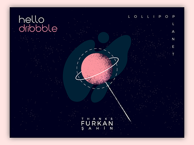 lollipop_planet creative debut hello illustration invitation planet shot type typography