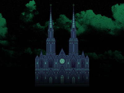 Cathedral cathedral church dark god green illustration