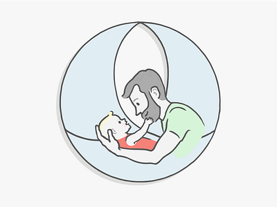 Illustration for healthcare company dad healthcare illustration infant parent pharma vector web