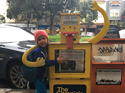 My daughter's friend- a newspaper box