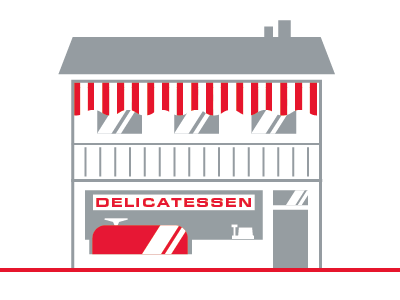 Delicatessen Illustration city deli illustration vector