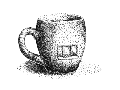 Stippled Drive Thru Mug coffee drive thru illustration mug stippling