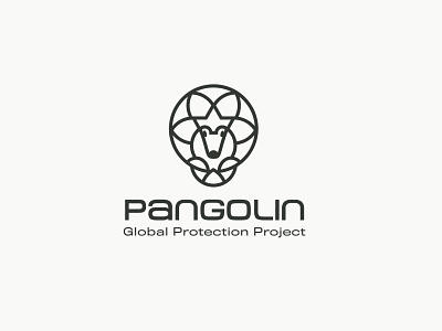 Pangolin mono awareness brand identity charity form logo monotone pangolin stacked logo