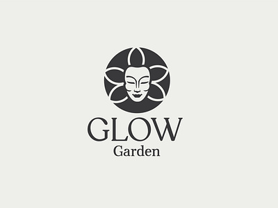 Glow Garden mono beauty beauty logo brand branding eyebrows eyelashes face facelogo flora flower glow massage salon woman