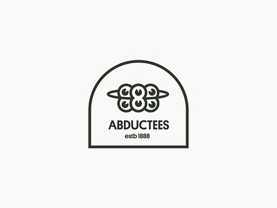 Abductees mono 888 abductees alien badge brandidentity branding logo mono numbers strange logo