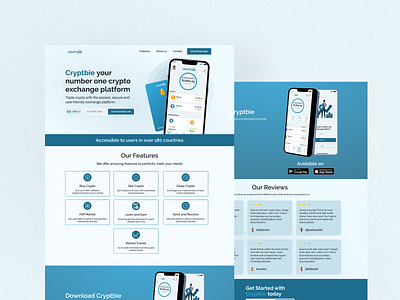 Cryptbie cryptocurrency App Web Landing page cryptoapp cryptocurrency cryptoesign herosection landingpage ui user interface webdesign