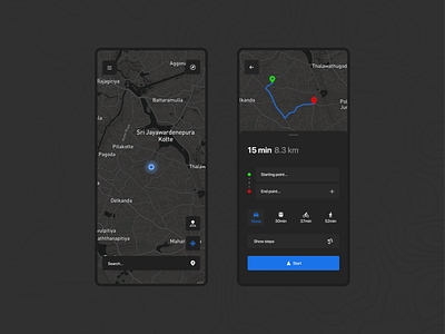 Dark map navigation concept