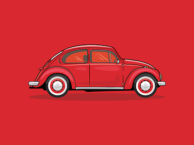 VW Beetle car design digitalart draw graphic design illustration retro