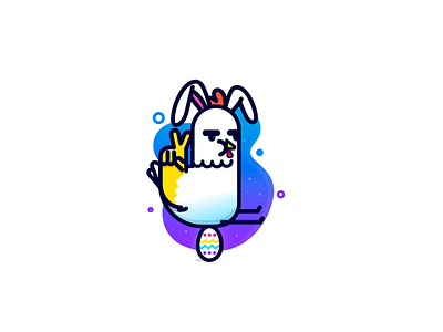 Easter chicken easter egg icon rabbit