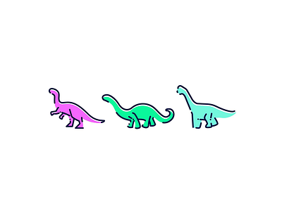 Simple dinosaurs dino dinosaur icons line minimalist