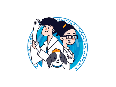 Nerdvet logo dog geek graphic icon logo nerd veterinary