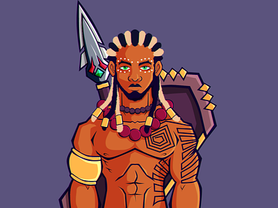 African Warrior illustration kidando