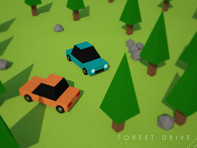 Forest Drive cinema4d flat shading