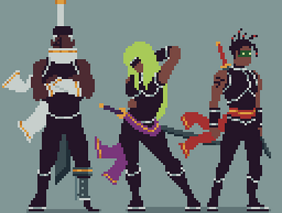 Random Ninja Character Designs aseprite character design pixel art pixelart