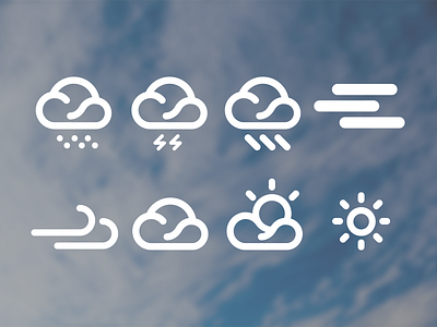 Weather Icons cloud icon illustration rain snow sun vector weather