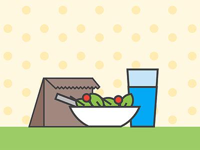 an illustrated lunch illustration lunch salad vector