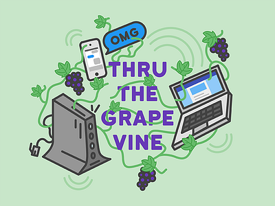 Thru The Grape Vine grapes illustration technology vector