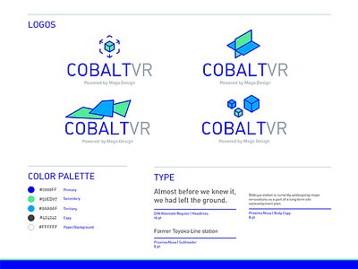 Cobalt VR logo maga design vector virtual reality vr