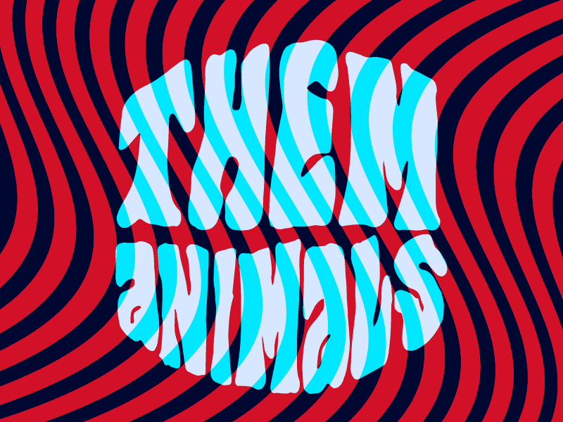 Them Animals band lettering logo psychedelic type vector