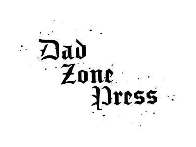 DAD ZONE PRESS logo merch pin press type