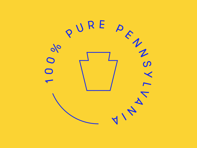 100% Pure Pennsylvania illustration keystone motion pa pennsylvania typography vector