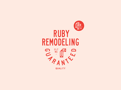 Ruby Remodeling charlotte construction graphicdesign identity lockup logo remodeling ruby