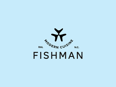 Fishman Logo Lockup fish logo logo lockup man north carolina raleigh restaurant