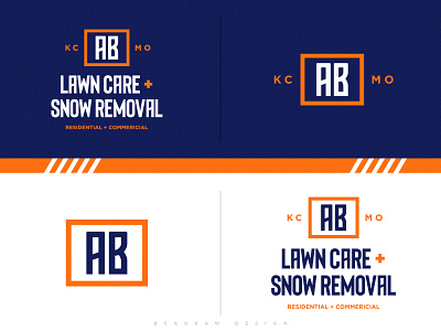 AB Lawn + Snow Logo branding custom design logo typography vector