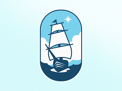 Sailing Ship Logo boat branding custom design icon illustration logo ocean sails ship star vector