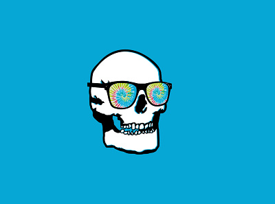 DYE FOUR U Logo branding character custom design icon illustration logo skull tie dye vector