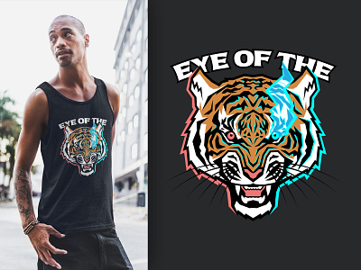 Eye of the Tiger Shirt Logo animal apparel character custom design eye icon illustration logo shirt tiger typography vector