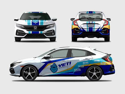 Yeti Civic Wrap Mock branding civic custom design typography vector vehicle vehicle wrap wrap