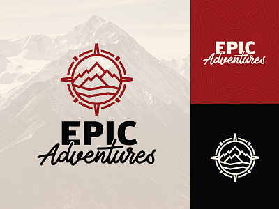 Epic Adventures Logo adventure branding compass custom epic hiking logo mountain outdoor vector wild