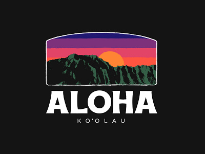 Aloha Ko'olau Logo apparel custom design hawaii logo mountain range shirt typography vector