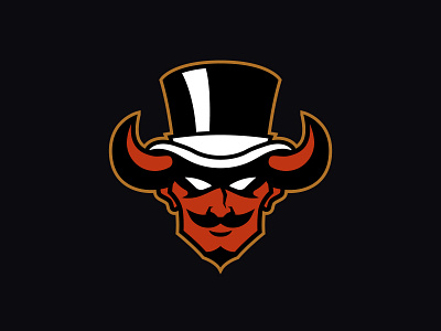 Mr. Devilman bad branding custom design devil evil fancy horns logo mustache top hat vector wicked