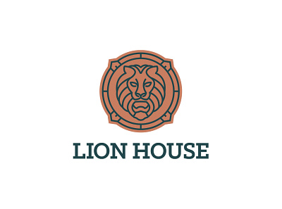LION HOUSE BRANDING branding custom design door graphic design home house housing icon illustration knock lion logo reality typography vector