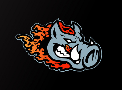 Furious Hog Logo anger angery beast boar branding custom design fiery fire furious hog logo mad pig rage vector