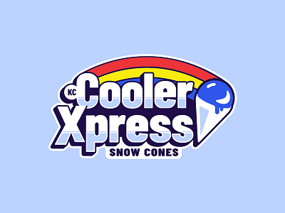 KC Cooler Xpress Logo business colorful cool express icecream kc logo playful rainbow retro snow cone