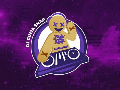 Dj Ginja Snap Logo character custom dj djing gingerbread man logo nightclub