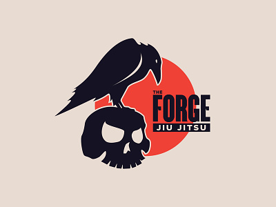 The FORGE 2018 Logo animal bird black circle crow custom design forge illustration logo silhouette skeleton skull sports
