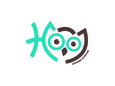 HOO Logo animal apparel children clothing custom decor design face fun hoo kids logo owl playful typography vector