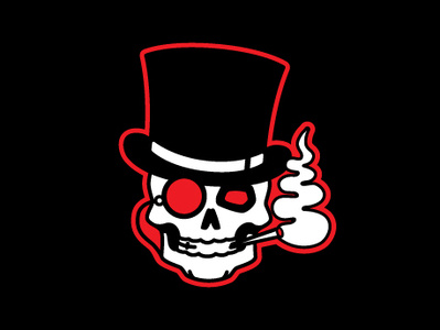Mr. Skull Top bones logo monocle red skeleton skull smoke tophat vapor