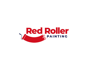 RedRoller Paint Logo brand branding business custom design icon logo painting red roller vector