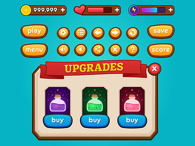 Game UI Kit buttons game game buttons game ui icons ui kit