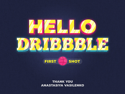 My first Dribbble Shot! dribbble first shot hello logo design stripes text effect thank you typography